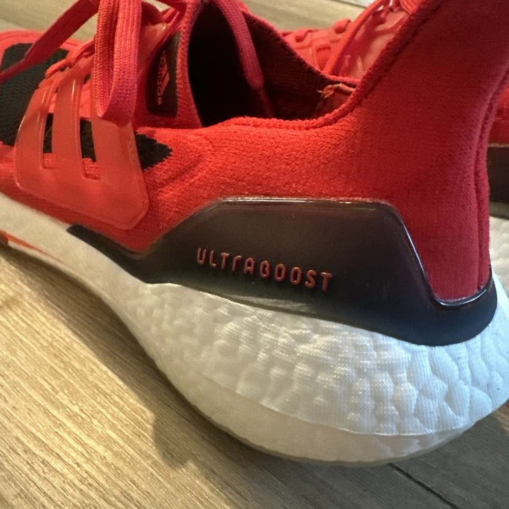 Adidas Ultraboost 21 Men's Sz 11.5 Running Sneakers FY0387 Vivid Red Solar Black - Picture 8 of 10